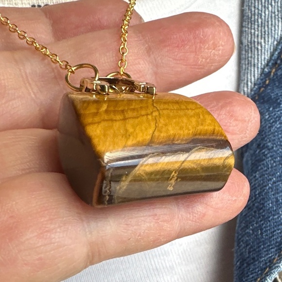 Alquimia Gold and Brown Pendant Necklace - Picture 5 of 9